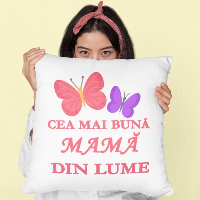 Perna personalizata cu mesajul ”Cea mai buna mama din lume„ - Nari [2]