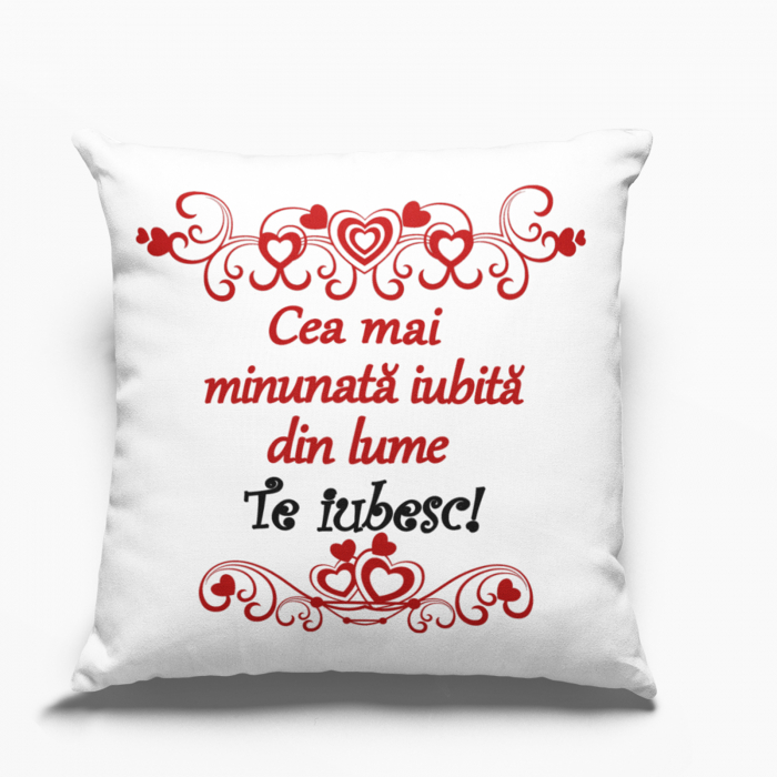 Pernă personalizată pentru iubita -Te iubesc! - Nari [1]