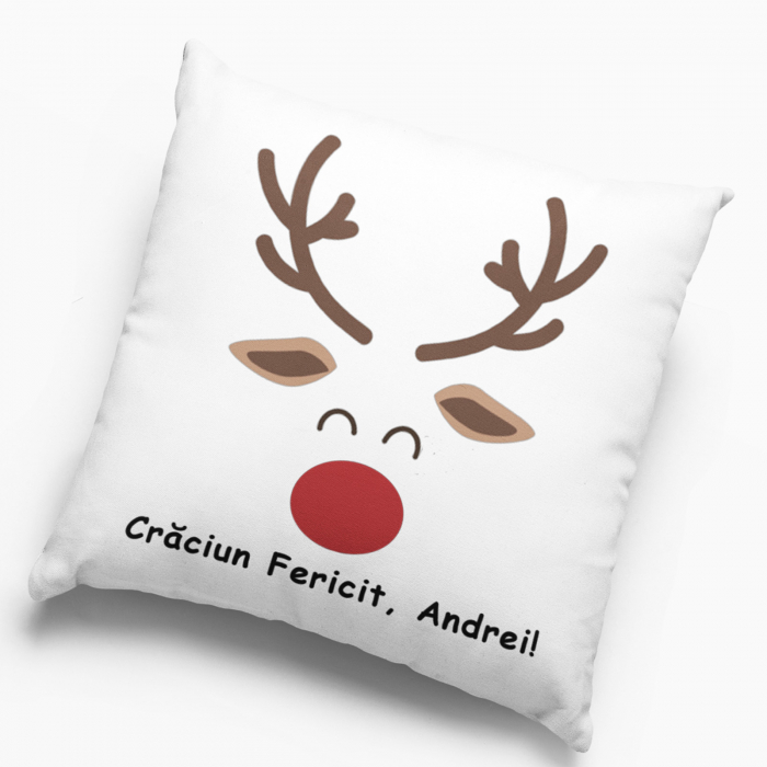 Pernă personalizată  cu nume - Crăciun fericit! Model 2 - Nari [3]