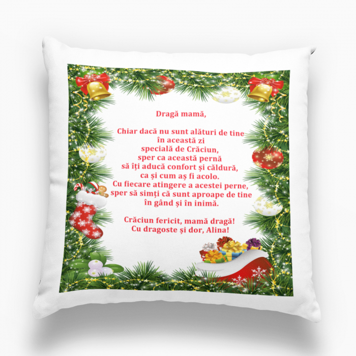 Pernă personalizată  pentru mamă - Crăciun - Nari [1]
