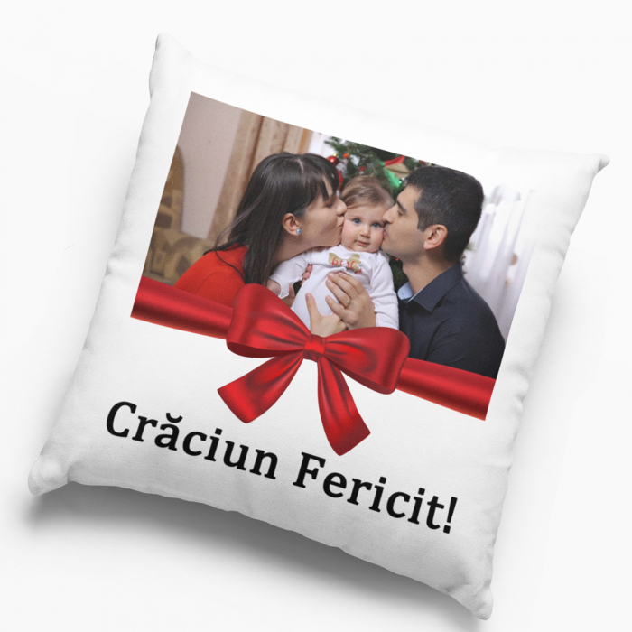 Pernă personalizată  cu poză  Crăciun Fericit! - model 3 - Nari [2]