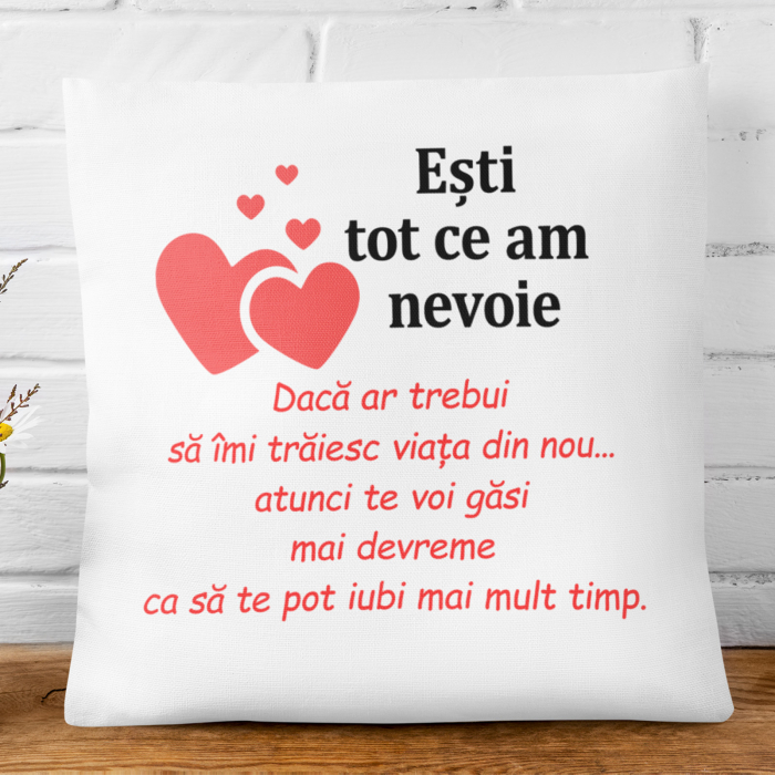 Pernă personalizată - Ești tot ce am nevoie! - Nari [2]