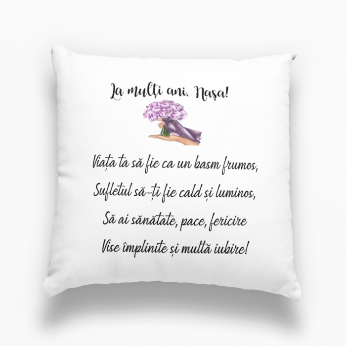 Pernă personalizată - La mulți ani, Nașa! - Nari [1]