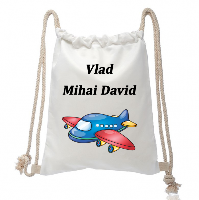 Rucsac personalizat cu nume - avion - Nari [1]