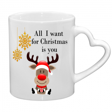 Căni de Crăciun - Cană personalizată -  All I want for Christmas is you -  Nari