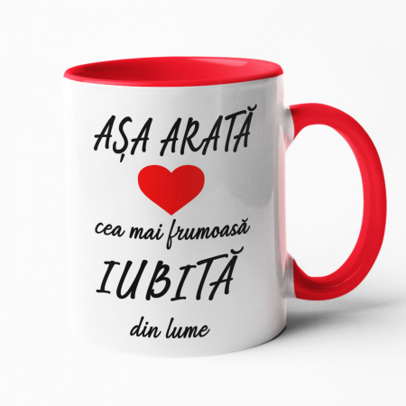 Valentine s Day❤️ - Cană personalizată - Cea mai frumoasă iubită din lume! - Nari