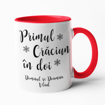 Căni de Crăciun - Cană personalizată - Primul Crăciun în doi - Nari