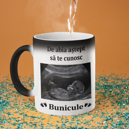 Căni personalizate - Cană personalizată - De abia aștept să te cunosc bunicule - NARI