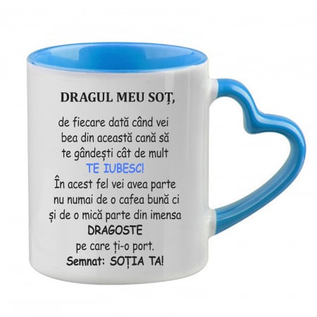 Căni personalizate - Cană personalizată - Dragul meu soț, te iubesc!  - NARI