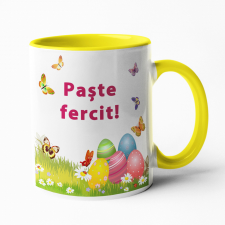Cadouri de Sărbători - Cană personalizată Paște Fericit - Model 1 - NARI