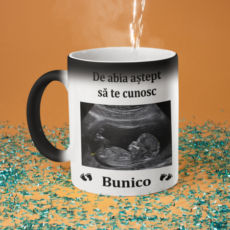 Căni personalizate - Cană personalizată De abia aștept să te cunosc bunico - NARI