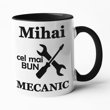 Căni personalizate - Cană personalizată pentru mecanic cu nume - Nari