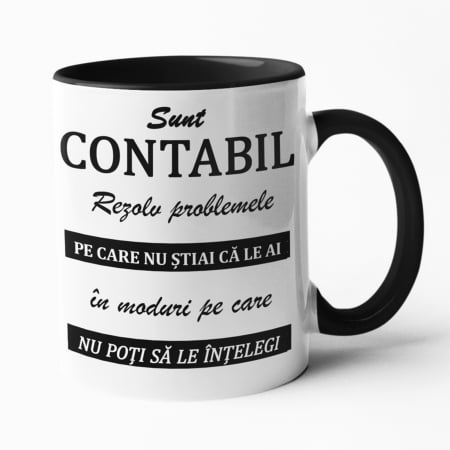 Căni personalizate - Cană personalizată - Sunt contabil, rezolv problemele... - Nari