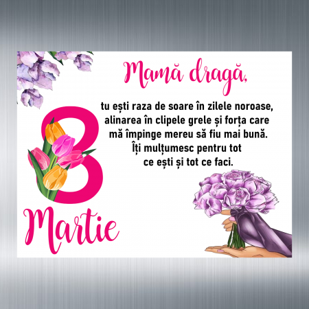Brelocuri personalizate - Magnet 10x15 cm personalizat - Mamă dragă - NARI