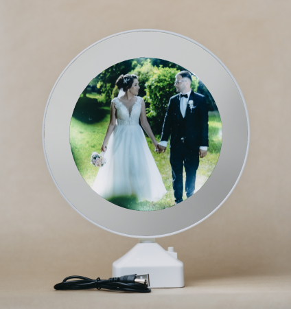 Rame foto personalizate - Oglindă Magică cu Led - Rotund - NARI