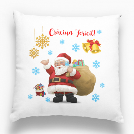 Perne de Craciun - Pernă personalizată  Crăciun Fericit! model 4 - Nari