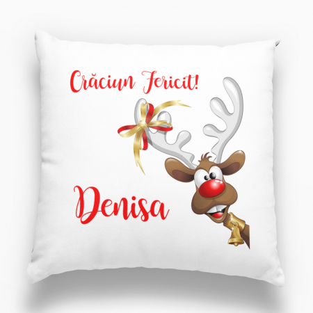 Perne de Craciun - Pernă personalizată  Crăciun Fericit! Model 5 - Nari