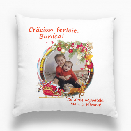 Perne de Craciun - Pernă personalizată pentru bunici - Crăciun fericit! - Nari