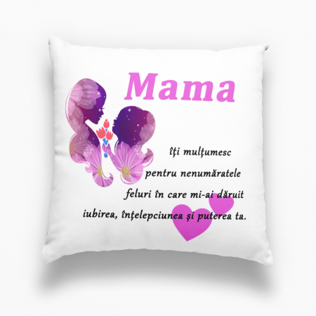 Perne personalizate - Perna personalizata cu mesajul ”Iti multumesc mama„ - Nari