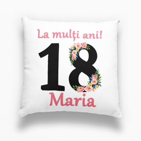 Perne personalizate - Pernă personalizată cu mesajul ”La mulți ani!„ - Nari