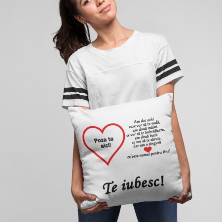 Pernă personalizată cu mesajul ” Te iubesc!„ - Nari [2]