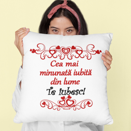 Pernă personalizată pentru iubita -Te iubesc! - Nari [1]