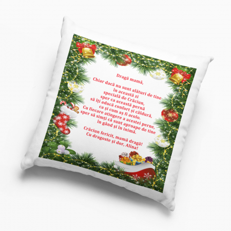 Pernă personalizată  pentru mamă - Crăciun - Nari [2]