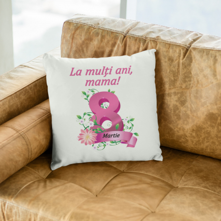 Pernă personalizată cu textul„ La mulți ani, mama ” - Nari [2]