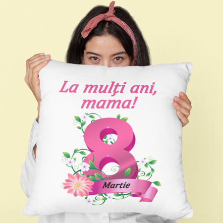 Pernă personalizată cu textul„ La mulți ani, mama ” - Nari [1]