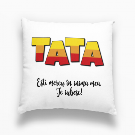 Perne personalizate - Pernă personalizată - TATA, mereu în inima mea  - NARI