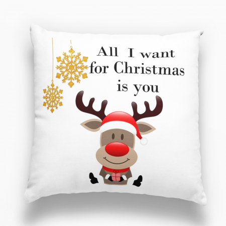 Cadouri de Sărbători - Pernă personalizată - All I want For Christmas is you -  Nari