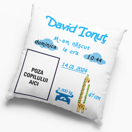 Pernă personalizată - Nou născut - băiat - NARI [2]