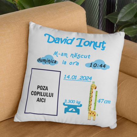 Pernă personalizată - Nou născut - băiat - NARI [1]