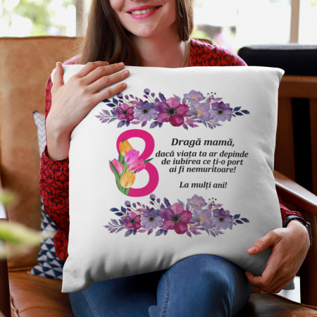 Pernă personalizată pentru mama - 8 Martie  - Nari [2]