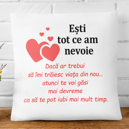 Pernă personalizată - Ești tot ce am nevoie! - Nari [1]