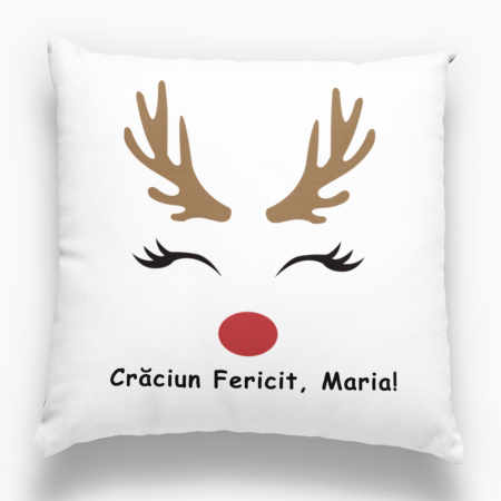 Cadouri de Sărbători - Pernă personalizată  cu nume - Crăciun fericit! Model 1 - Nari