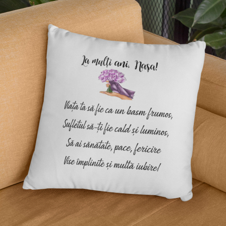 Pernă personalizată - La mulți ani, Nașa! - Nari [1]