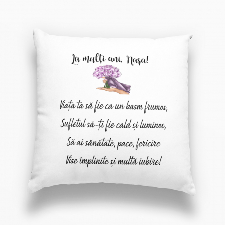 Perne personalizate - Pernă personalizată - La mulți ani, Nașa! - Nari