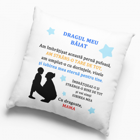 Pernă personalizată - Dragul meu băiat, cu dragoste mama!- NARI [1]