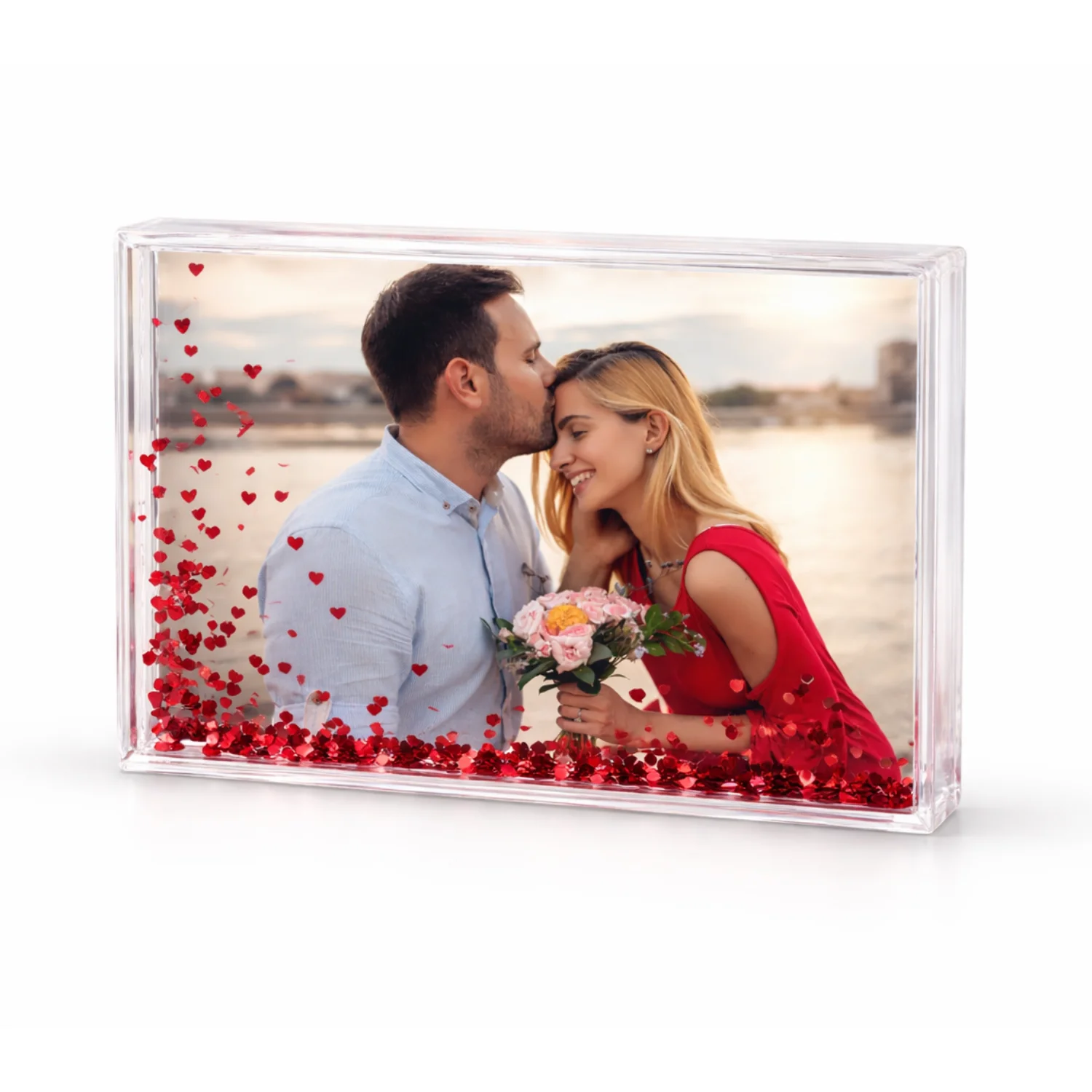 Rame foto personalizate - Ramă foto personalizată dreptunghi cu inimi  - NARI