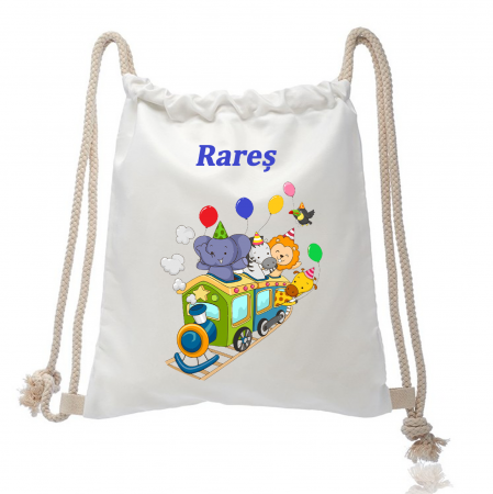 Rucsacuri personalizate - Rucsac personalizat cu nume -  trenuleț - Nari