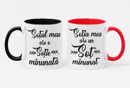 Căni personalizate - Set căni personalizate pentru soț și soție - NARI