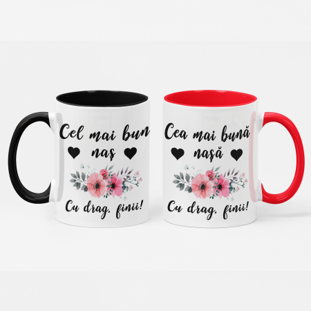 Căni personalizate - Set căni personalizate - Ceai mai buni nași - NARI