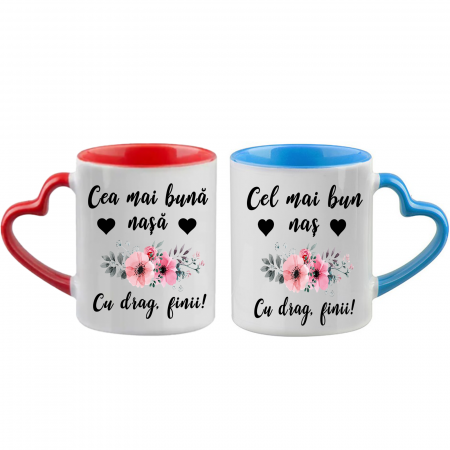 Căni personalizate - Set căni personalizate - Ceai mai buni nași - NARI