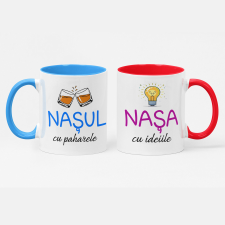 Căni personalizate - Set Căni Personalizate -  Cadou Amuzant pentru Nași - NARI