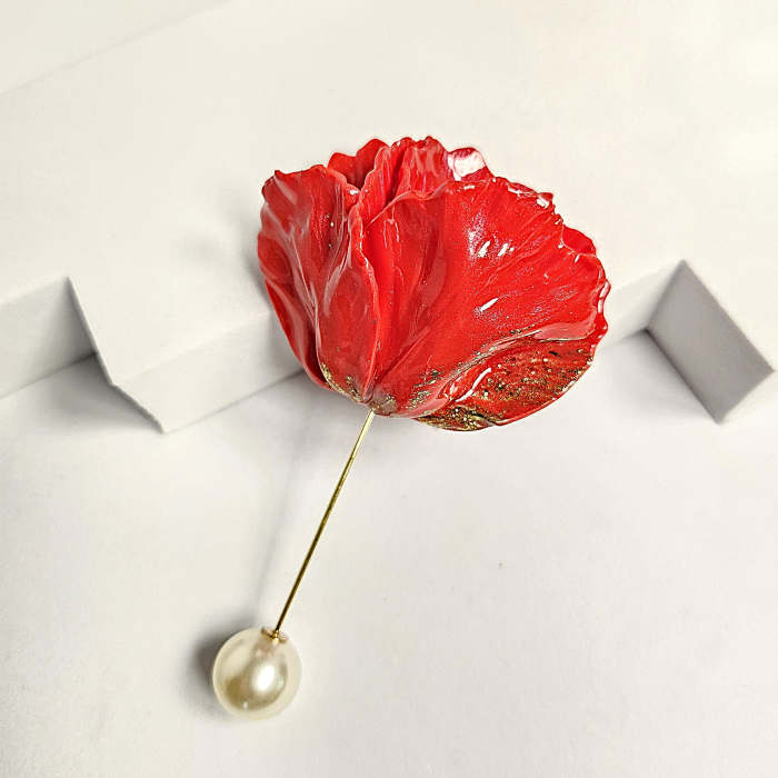 Narru- Brosa handmade din lut polimeric si rasina [3]