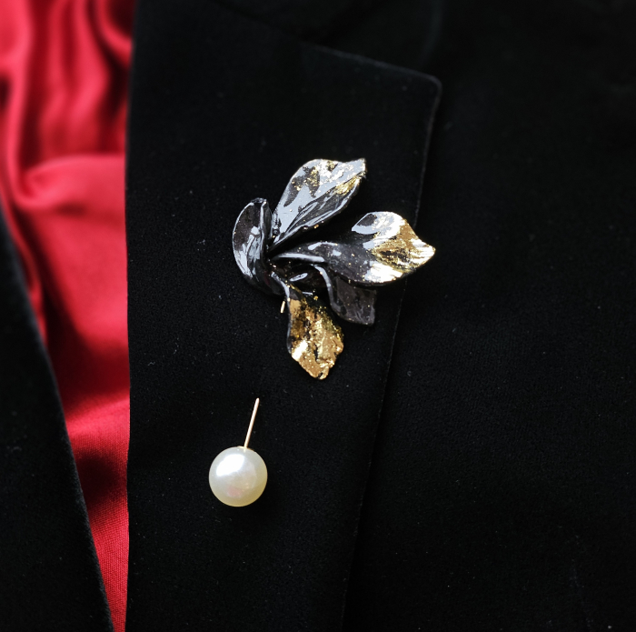 Narru- Brosa handmade din lut polimeric si rasina [2]