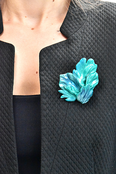 Narru- Brosa handmade din lut polimeric si rasina [3]