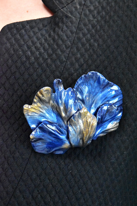 Narru- Brosa handmade din lut polimeric si rasina [3]