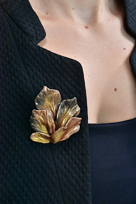 Narru- Brosa handmade din lut polimeric si rasina [2]